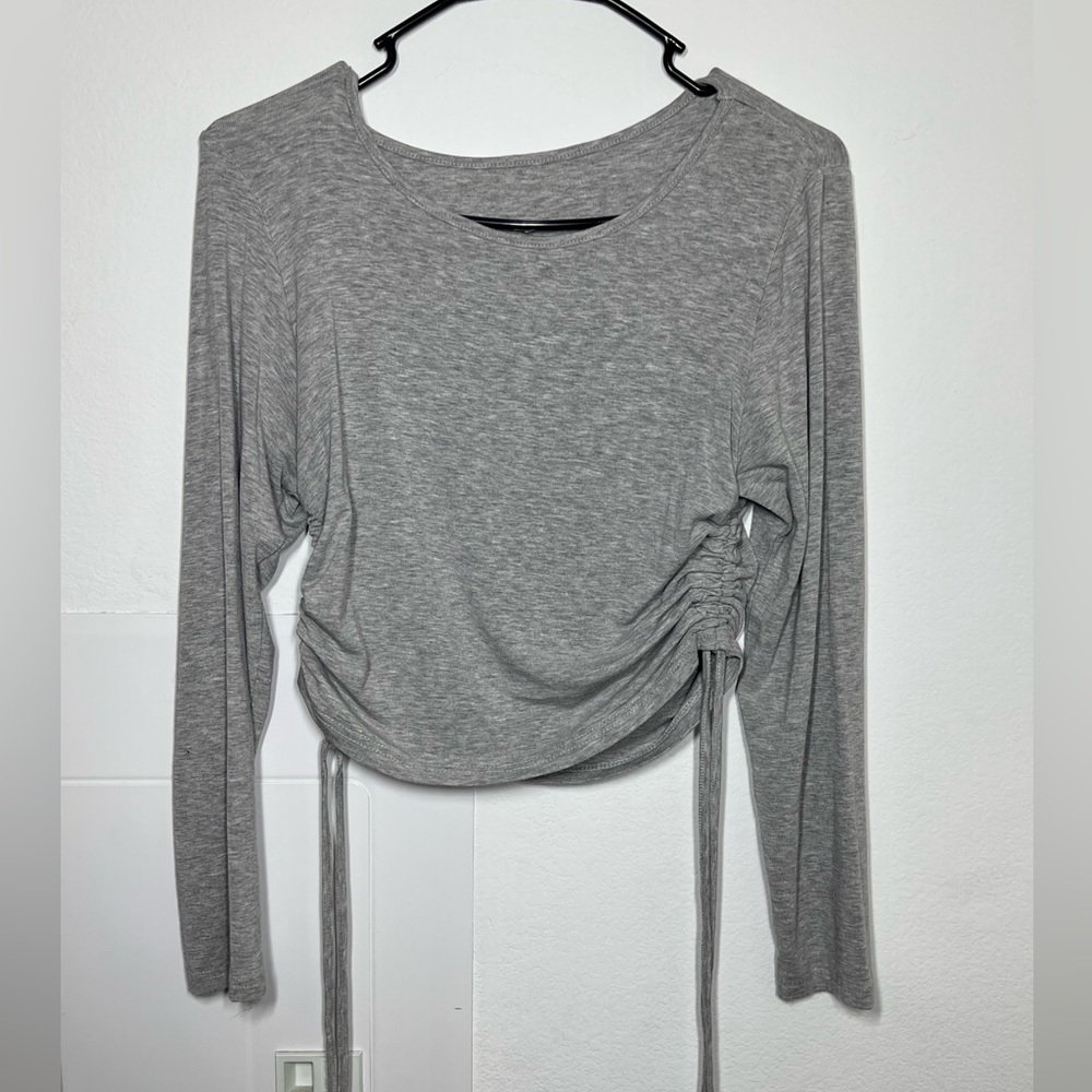 Gray crop top